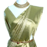 Nita Ambani inspired golden soft tissue brocade saree